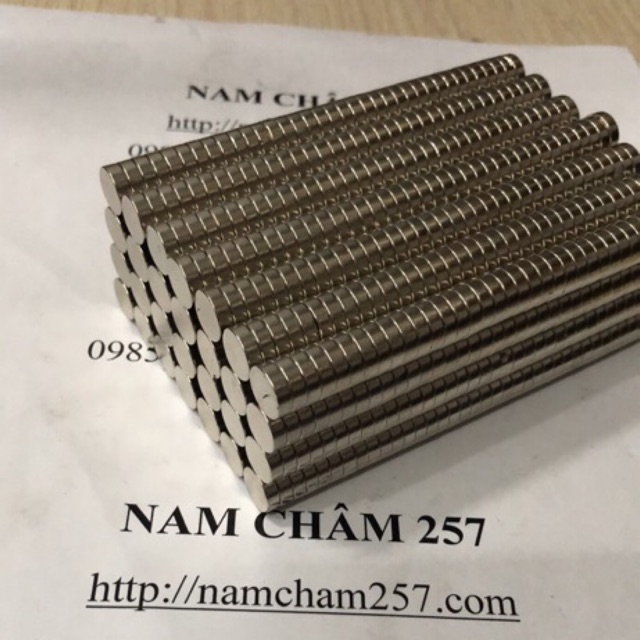 10 viên nam châm siêu mạnh 10x5mm, loại nam châm trắng đất hiếm lực hút mạnh