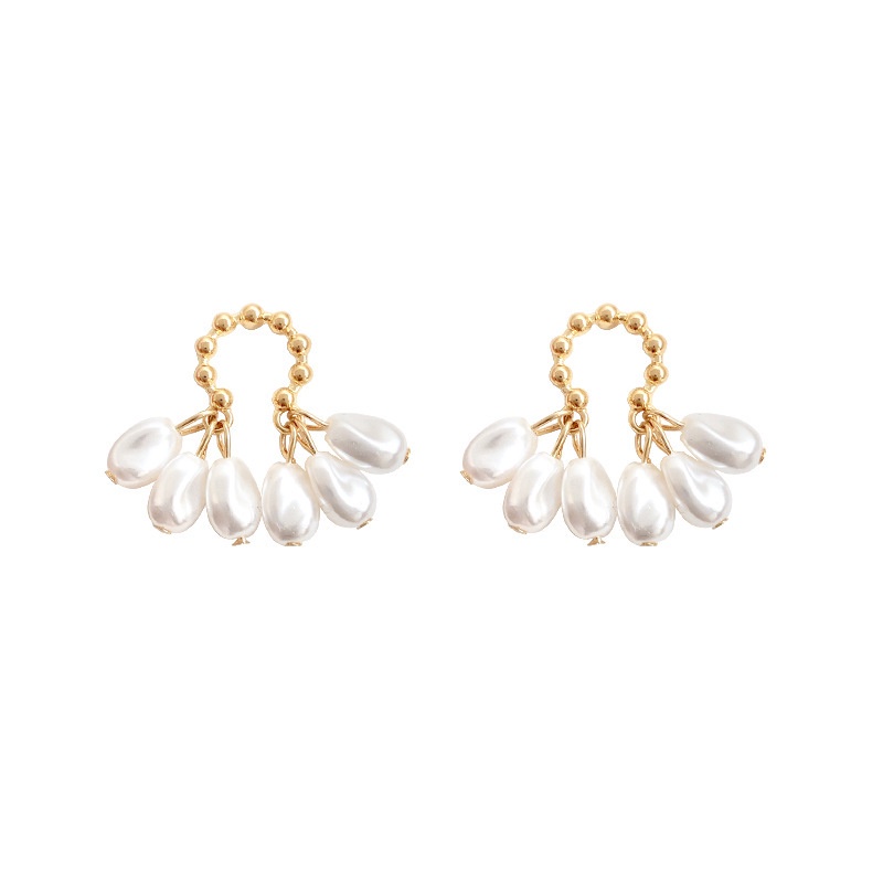 Khuyên Tai Tua Rua Dài Đính Ngọc Trai Phong Cách Hàn Quốc Thời Trang Dành Cho Nữ