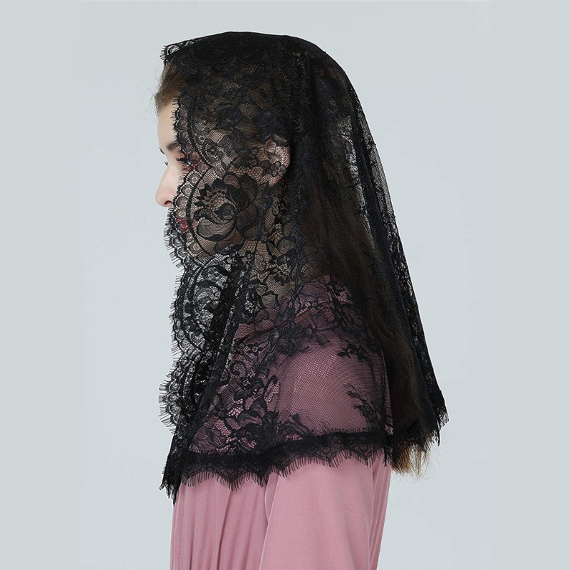 Mạng Che Mặt Vải Ren Phong Cách Tây Ban Nha Cho Nhà Thờ