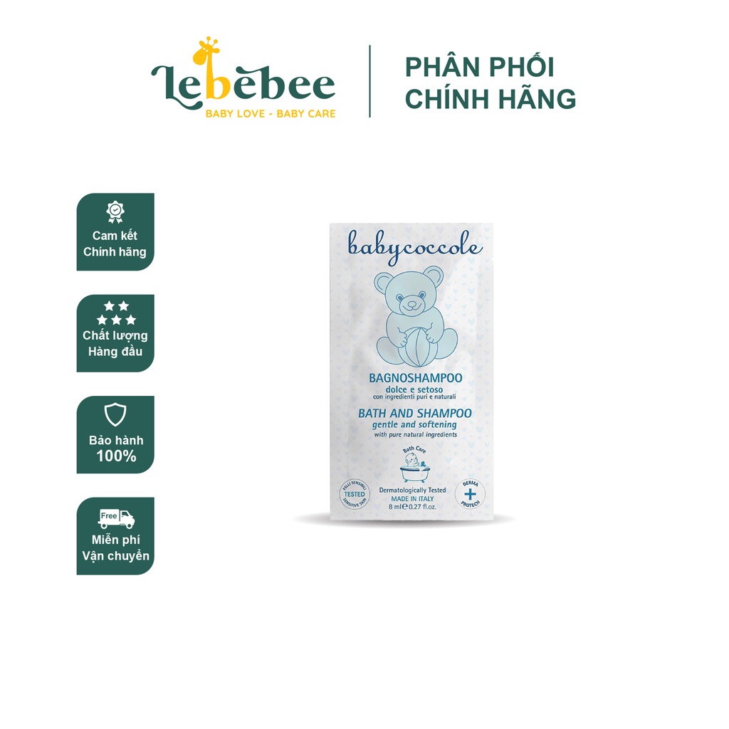 Gói sữa tắm gội Babycoccole 8ml