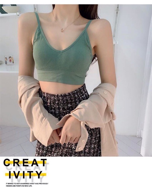 Áo bra chữ U xuất, có mút sẵn, thoải mái hàng xịn xuất chất mềm êm cực thích, freesize đủ màu