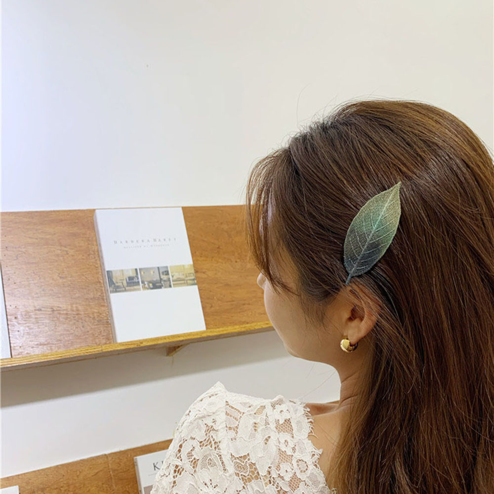 Kẹp Tóc Hình Chiếc Lá Dễ Thương Màu Gradient Sau2Life