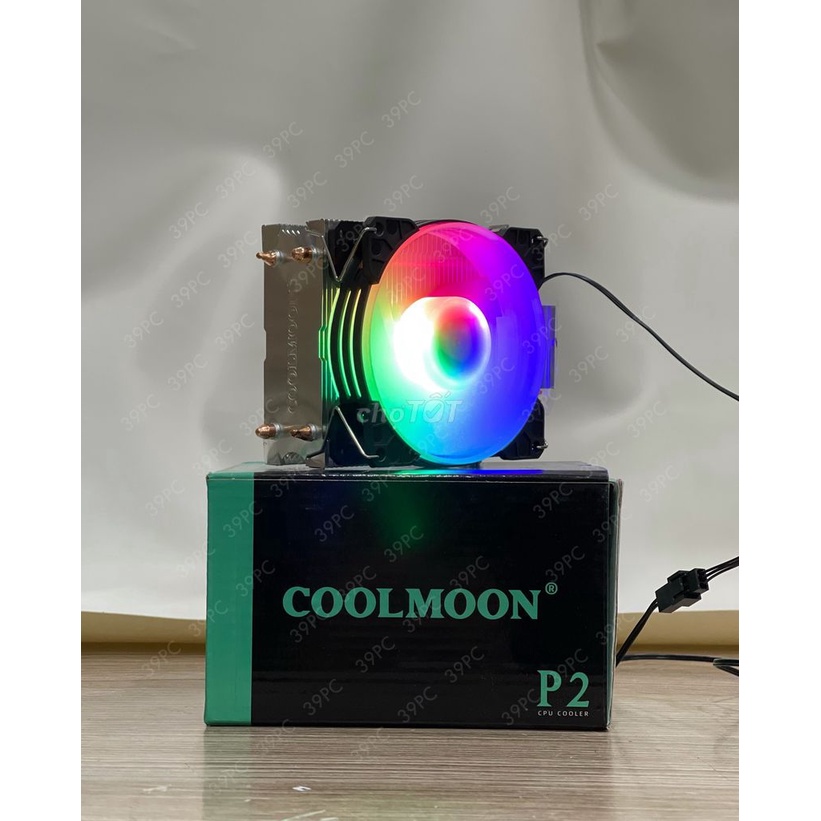 Tản CPU Coolmoon P2 - Led RGB - Fan 9cm - New BH 03 Tháng