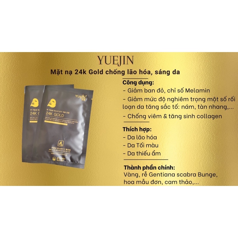 Mặt nạ phục hồi cấp ẩm Yuejin B5 Repair Control EGF Mask mặt nạ vàng 24k