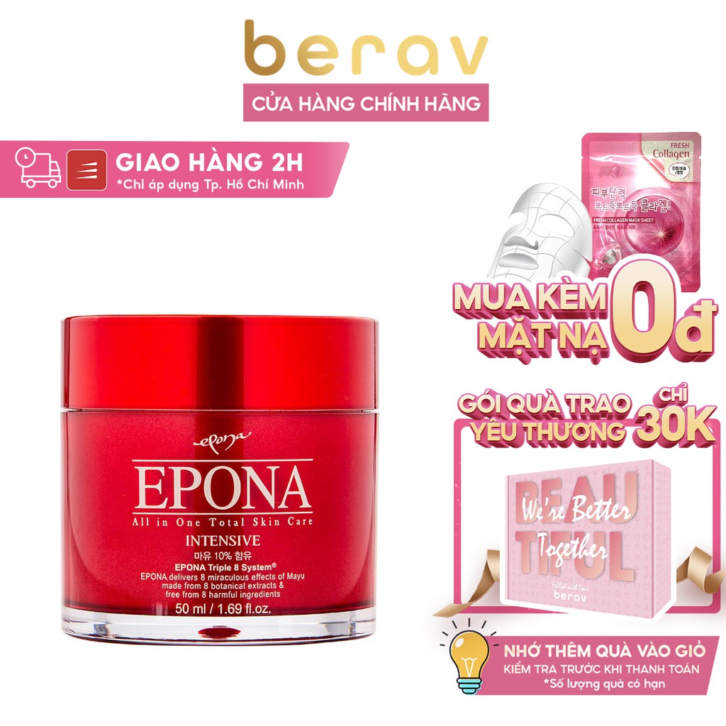 [EPONA ĐỎ] Kem Dưỡng Da Đa Năng EPONA All In One Chiết Xuất Dầu Ngựa Chống Lão Hóa, Dưỡng Sáng Da 50ml