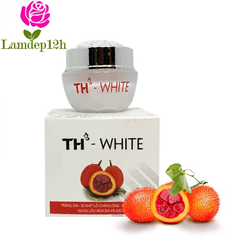 Kem TH WHITE Trắng Da - Se Khít Lỗ Chân Lông - Chống Nắng - Ngừa Lão Hóa Da Và Giữ Ẩm 12g