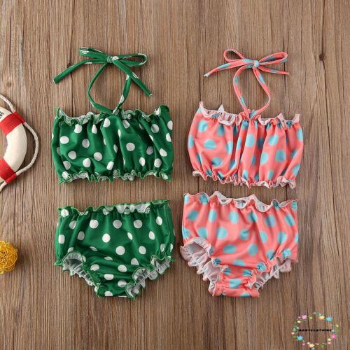 [Mã FAMAYFA giảm 10K đơn 50K] Bộ Bikini 2 Mảnh Chấm Bi Cho Bé Gái