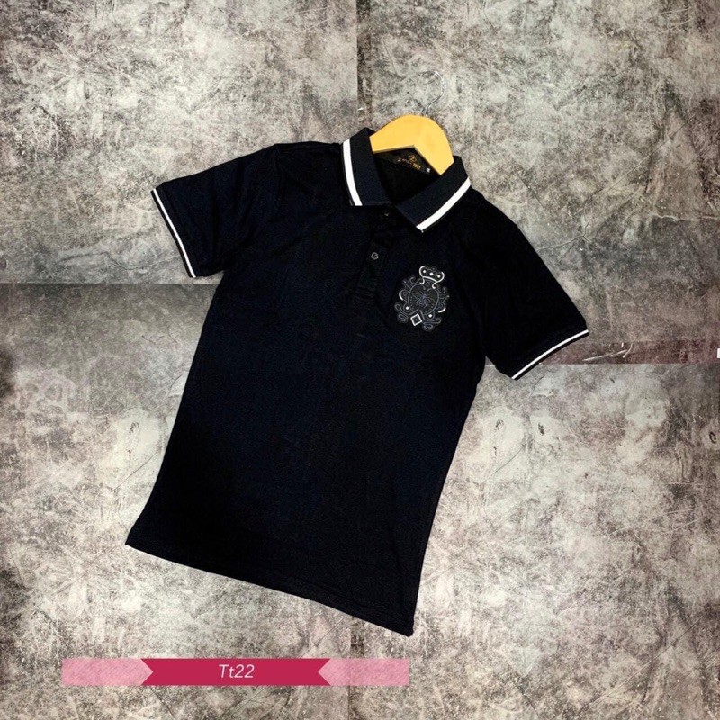 Áo phông nam cổ bẻ cộc tay LOGO nhện đen, hàng có BIGSIZE | BigBuy360 - bigbuy360.vn
