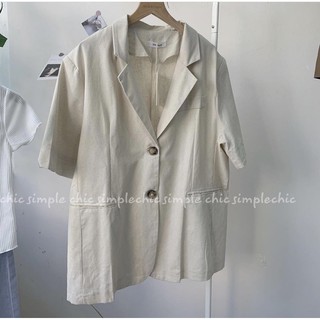 Blazer tay lỡ Linen mùa hè