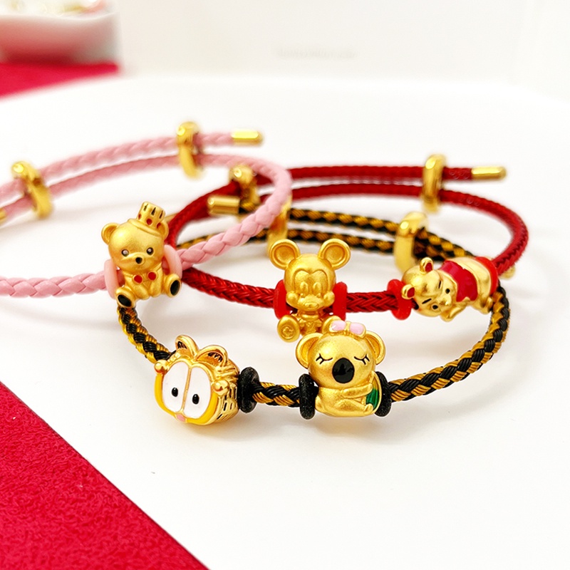 Hạt Xỏ Vòng Tay Trang Sức Hoạt Hình Garfield Gấu Chuột Mickey Thỏ Đáng Yêu