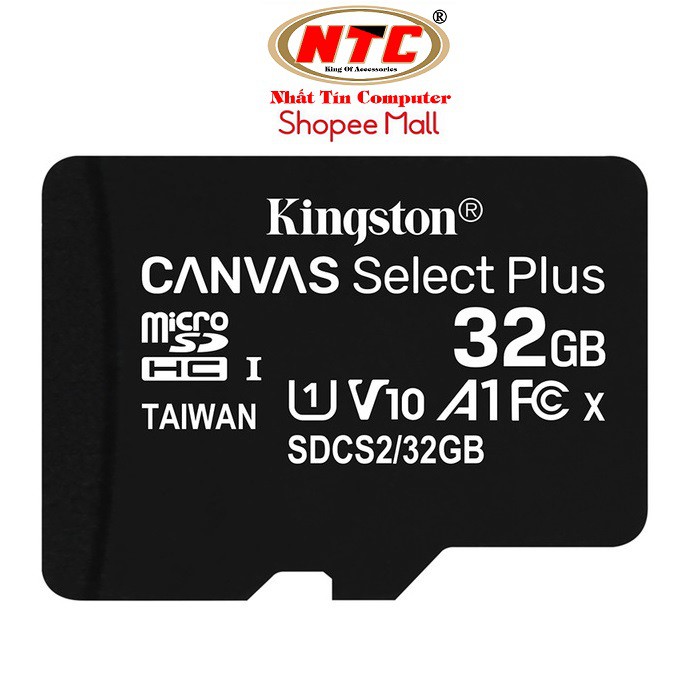 Thẻ Nhớ MicroSDHC Kingston Canvas Select Plus 32GB Class 10 U1 100MB/s (Đen) - Không Adapter