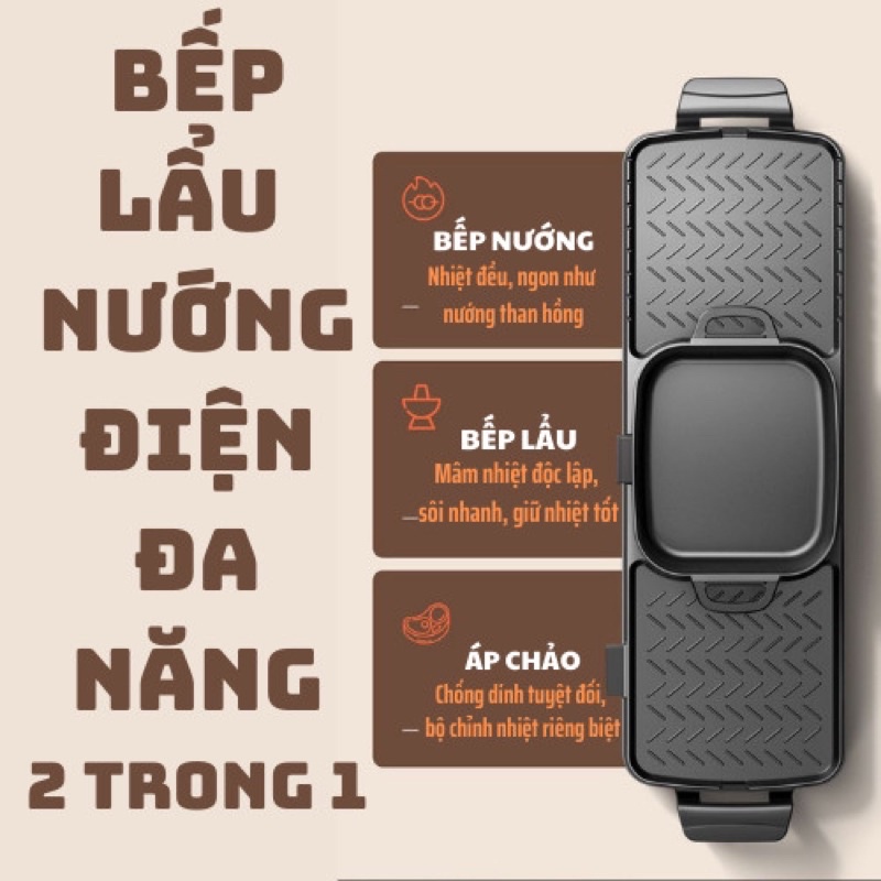 Bếp Lẩu Nướng Đa Năng Phong Cách Hàn Quốc,Bếp Nướng Lẩu 2 trong 1