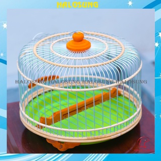 Lồng nuôi chim cu gáy inox Halosung chất lượng cao kèm phụ kiện lồng chim LC82