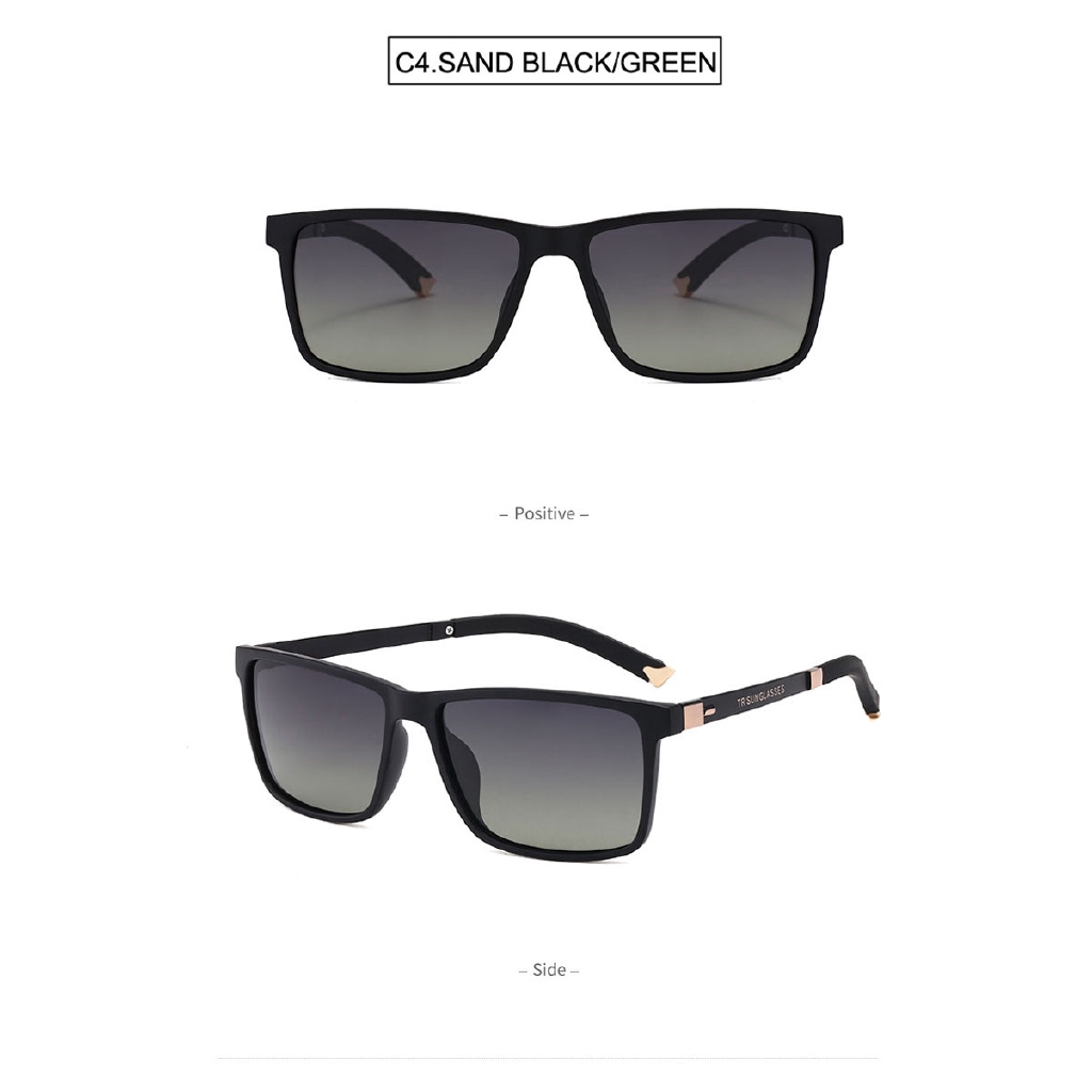 Men Polarized TR90 Sunglasses Vintage Anti-UV Driving Driver Black Goggles Eyewear Rectangle Shades