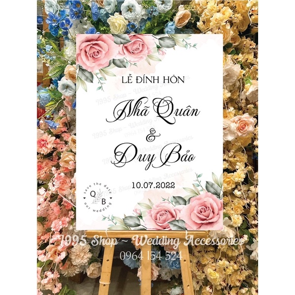Bảng tên đám cưới, bảng welcome đón khách, bảng lễ gia tiên