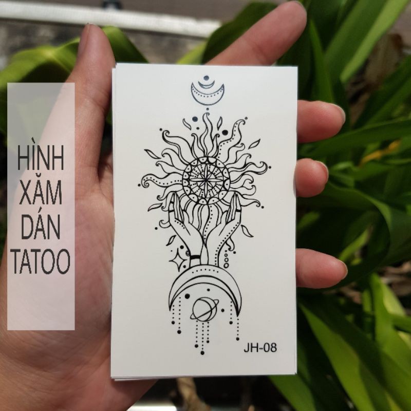 Hình xăm style boho jh08. Xăm dán tatoo mini tạm thời, size &lt;10x6cm