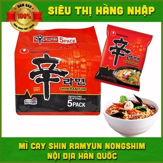 Lốc 5 gói mì cay Shin Ramyum Nongshim nội địa Hàn Quốc