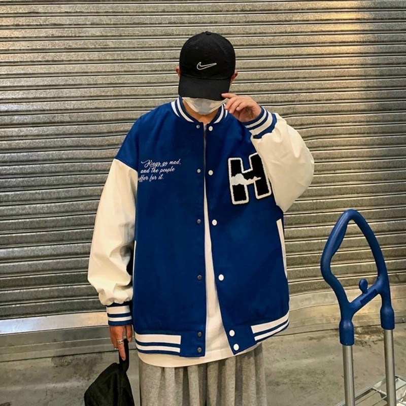 Áo Khoác Bomber Logo H Dù Chống Nắng Hiệu Quả Thời Trang Ulzzang Unisex Nam Nữ