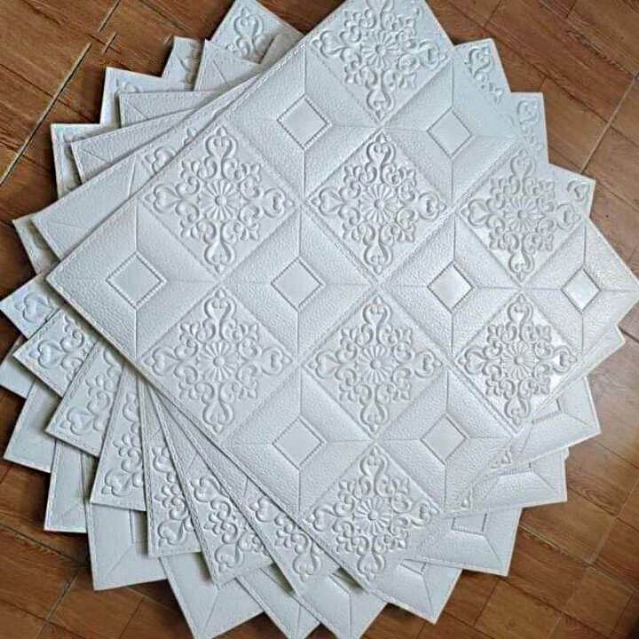 Xốp dán trần, dán tường 3D hoa văn giả da kích thước 35x35cm