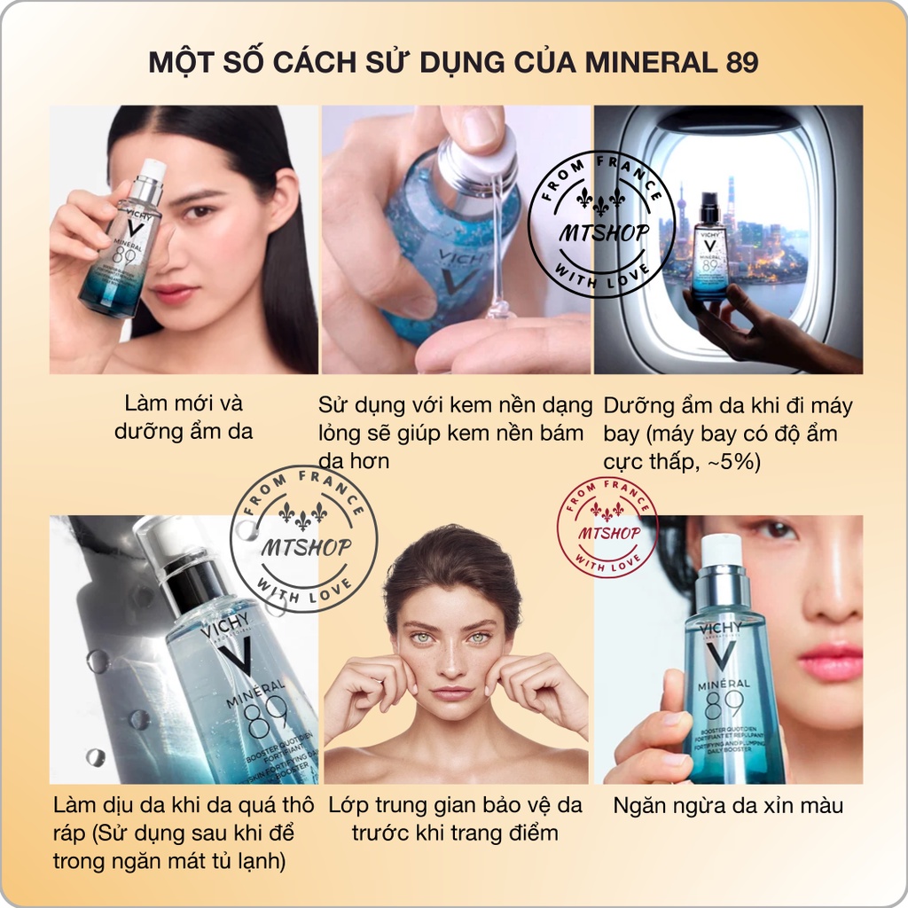 VICHY Dưỡng Chất Khoáng Cô Đặc Mineral 89 (50 mL) Phục Hồi Da Hư Tổn & Bảo Vệ Da Khỏi Tác Dộng Môi Trường [Nội địa Pháp]