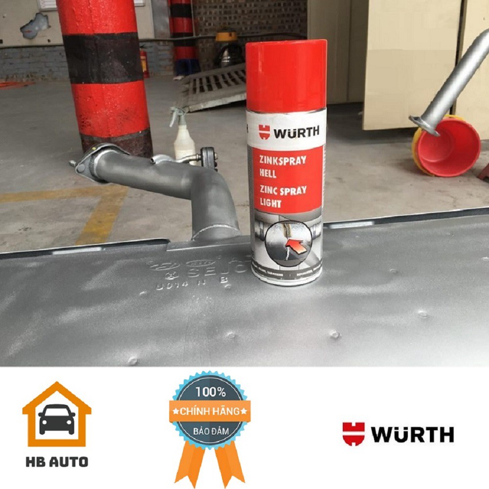 Sơn Mạ Kẽm Chống Rỉ Chịu Nhiệt Wurth Zinc Spray 0893113114 chống lại sự ăn mòn của bề mặt kim loại.