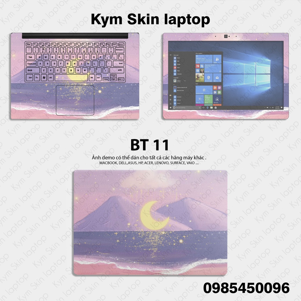 Khung Cảnh Ánh Trăng - Skin Dán Laptop Cắt Sẵn Theo Từng Máy - Decal dán laptop