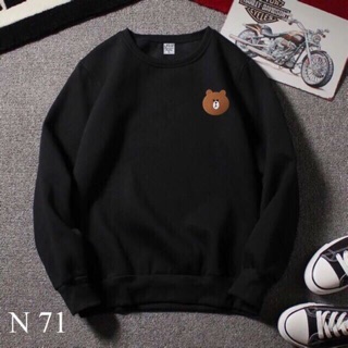 Áo sweater unisex gấu brown có bigsize vải nỉ bông ngoại cao cấp