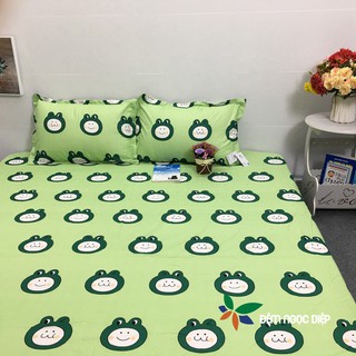 Bộ ga gối poly cotton mẫu ếch xanh