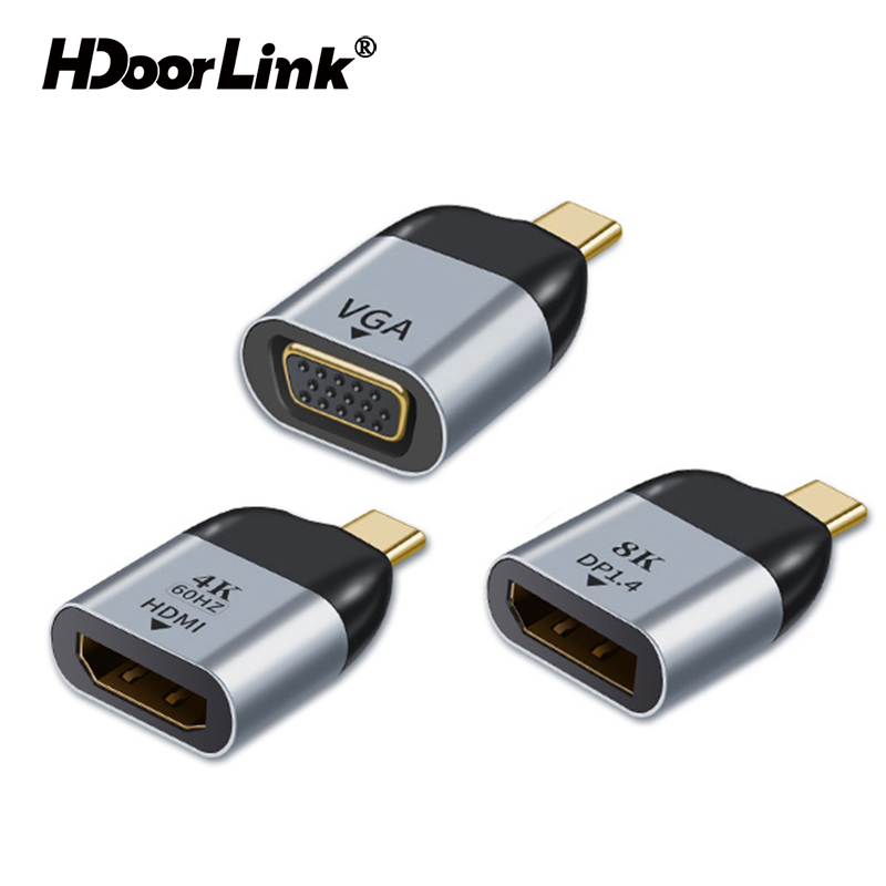 Đầu Chuyển Đổi HdoorLink USB Type-C Sang HDMI VGA DP Video Cho Macbook/Máy Tính Xách Tay