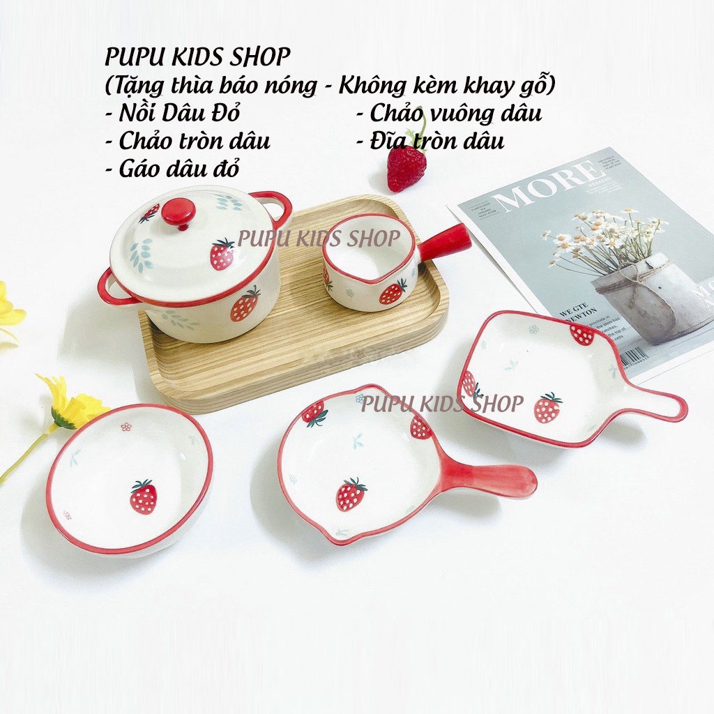 Combo Ăn Dặm, Set Bát Sứ Ăn Dặm Cho Bé Họa Tiết Ngộ Nghĩnh Kèm Khay Mây PUPUKIDS