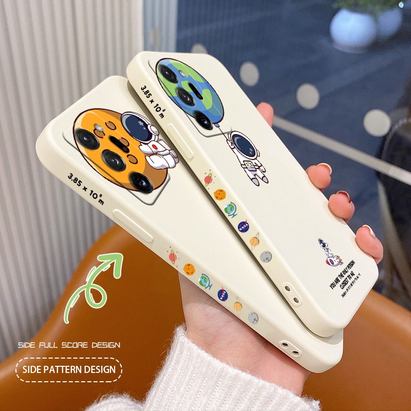 Ốp lưng Phi Hành Gia Cầm Bóng Phone Case For Samsung Galaxy A72 A52 A42 A32 4G 5G Bìa mềm thời trang siêu mỏng