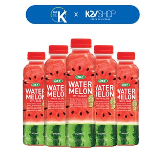 Combo 5 Chai Nước Ép Dưa Hấu Thạch Nha Đam OKF Hàn Quốc (500ml/chai) - K2V Shop