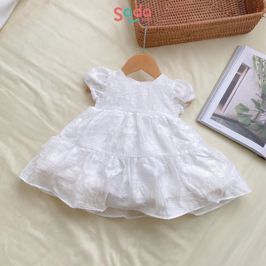 Váy bé gái, váy công chúa Cloudfee SODA KIDS họa tiết hoa nổi nhiều màu