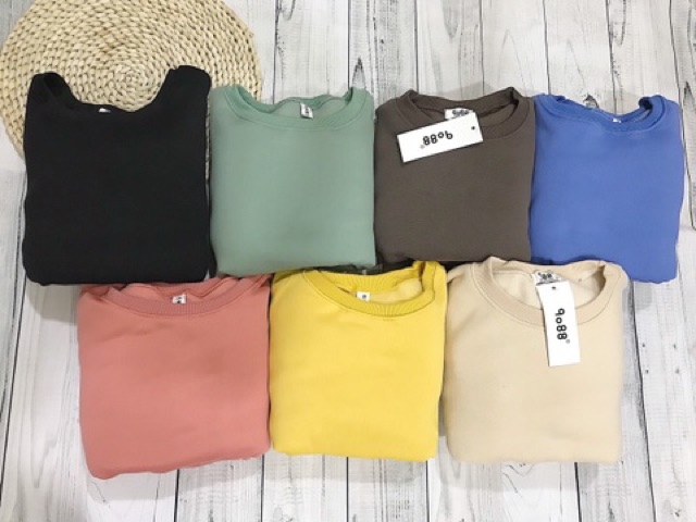 Áo Tay Dài Color Hoodie hàng nhập quảng châu đủ màu chất vải ni lót lông dày from chuẩn from rộng - áo couple áo đôi