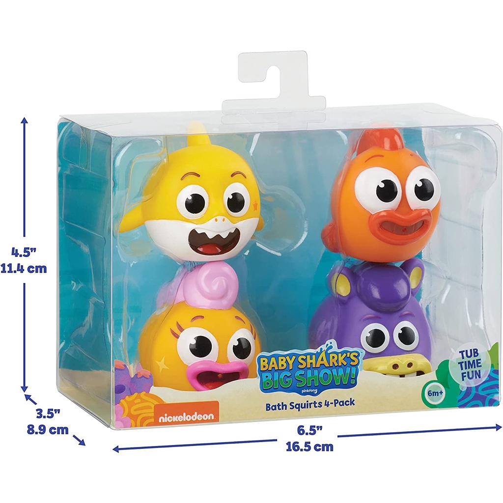 Đồ chơi nhà tắm cho bé Baby Shark Bath Squirt Toy 4-Pack Big Show