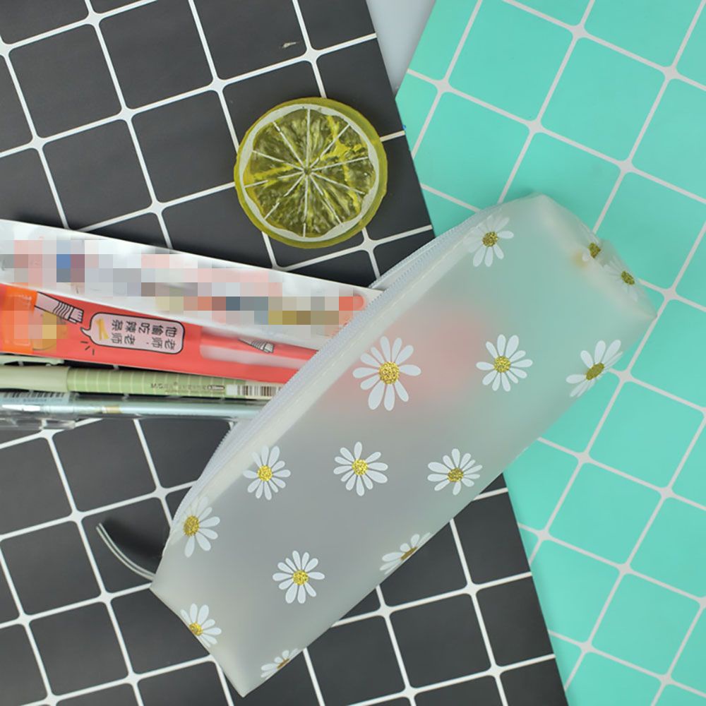 Túi Đựng Bút Chì Màu Kẹo Trong Suốt Hình Hoa Cúc Nhiều Màu Dễ Thương