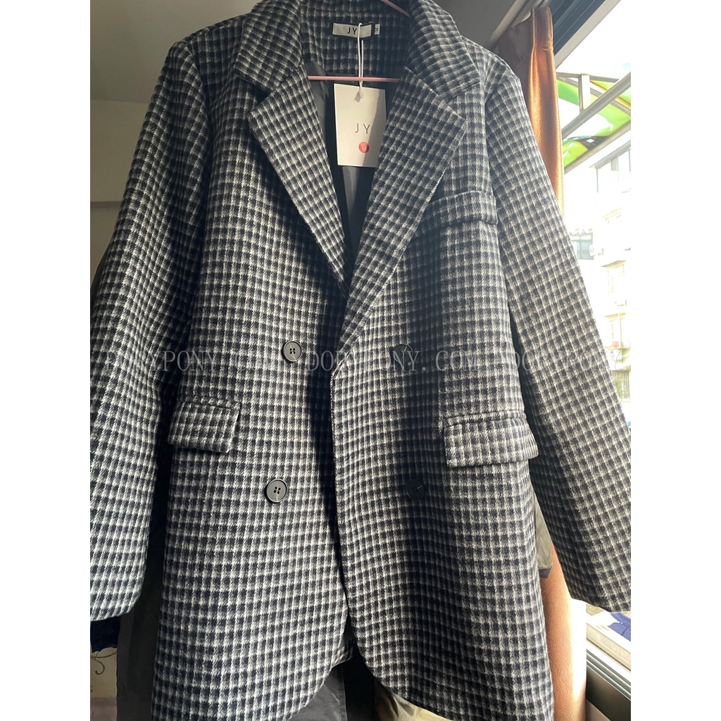 (CAO CẤP+ ẢNH THẬT+ Có dây nịt y hình) ÁO BLAZER KẺ CARO DORYPONY HOUNDSTOOTH RETRO SUIT JACKET – AK146