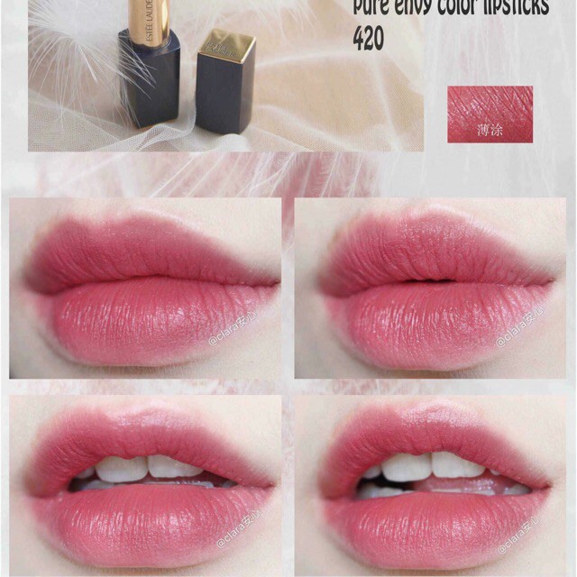 Son lì có dưỡng Estee Lauder Pure Color Envy Màu đỏ đất 420 Rebellious Rose