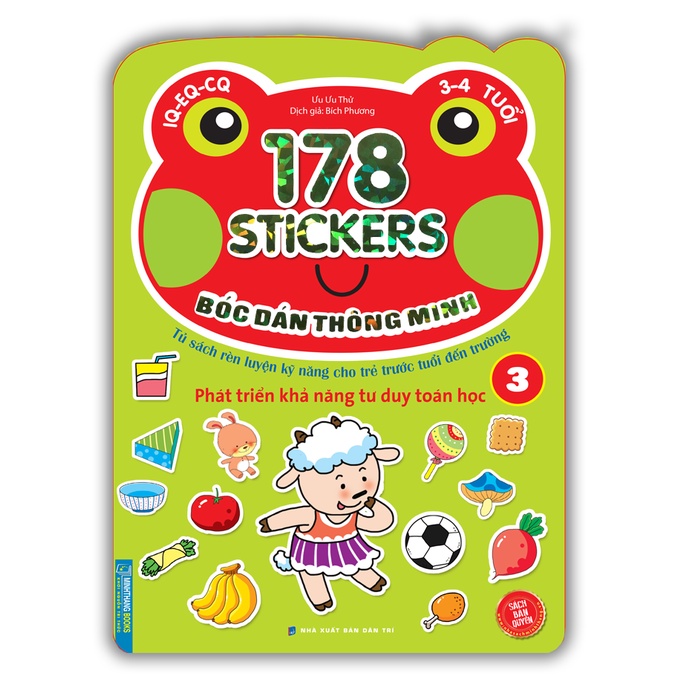 Sách - Combo 178 stiker  Bóc dán hình thông minh phát triển khả năng tư duy toán học IQ EQ CQ