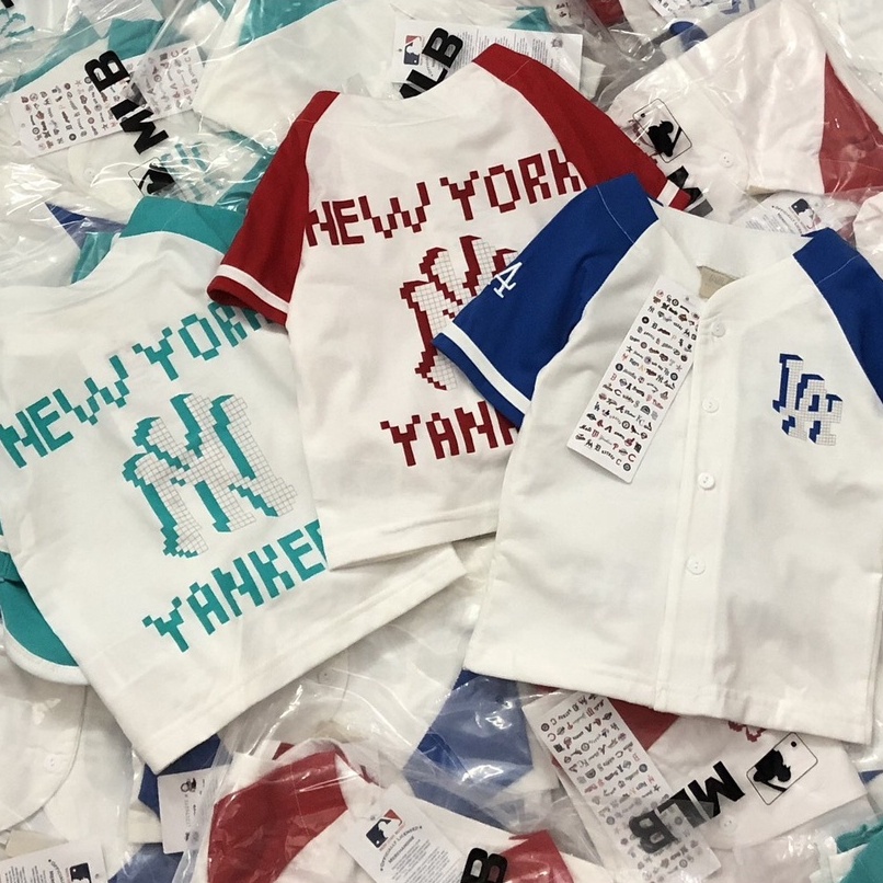 Đồ bộ cộc tay bé trai - Set bộ bóng chày MLB cho bé trai size 90-150