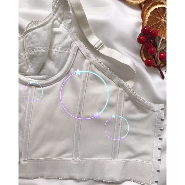 Áo corset trắng ren 2hand