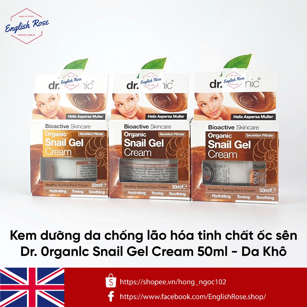 Kem dưỡng da chống lão hóa tinh chất ốc sên Dr.Organic Snail Gel 50ml
