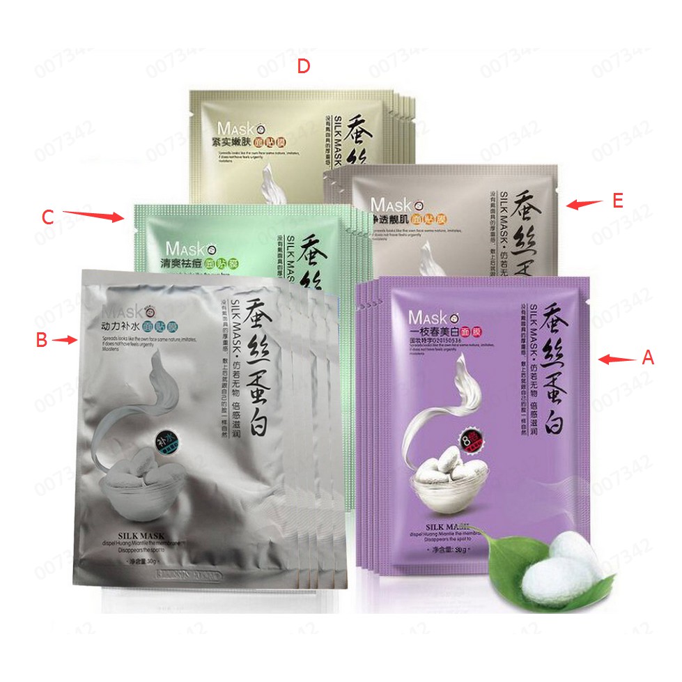 Mặt nạ chiết xuất tơ tằm dưỡng ẩm trắng da | BigBuy360 - bigbuy360.vn
