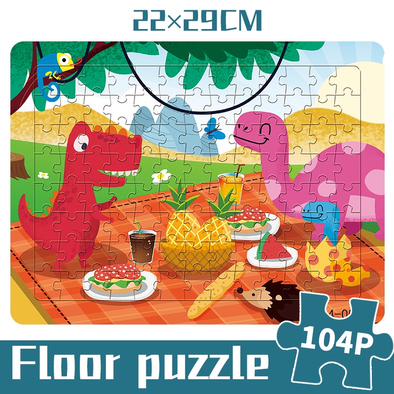 Bộ đồ chơi xếp hình khủng long hoạt hình gồm 104 mảnh cho bé