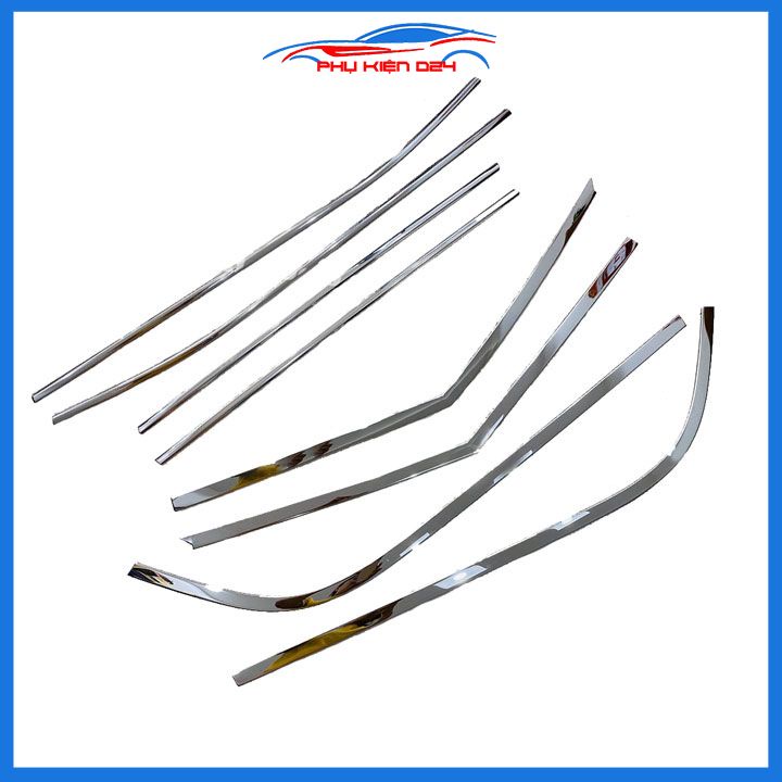 Bộ nẹp viền chân kính cong kính Creta 2022-2023-2024 Inox sáng bóng chuẩn form xe