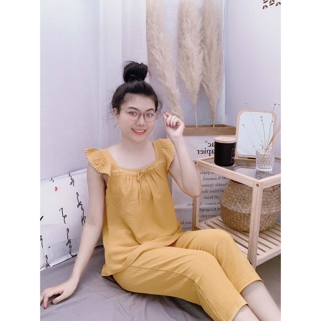 bộ 9 tấc vải đũi tay cánh tiên xinh xinh cubis shop