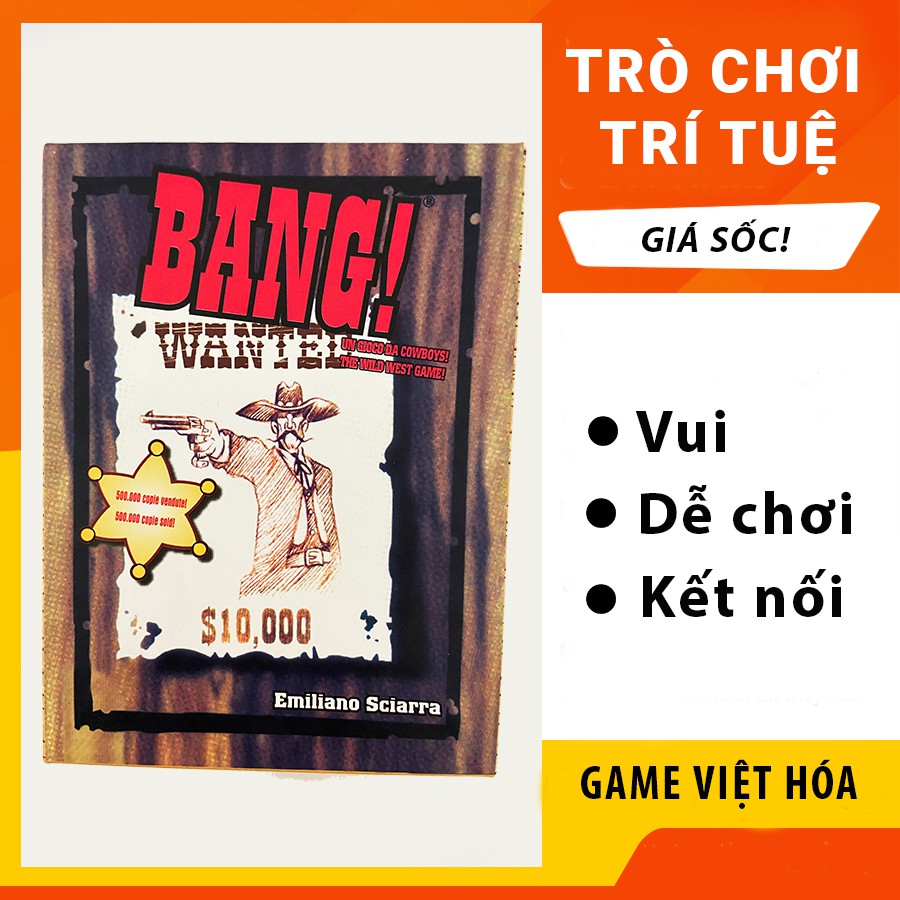 Bộ trò chơi thẻ bài Bang, Board Game nhập vai bắn súng dùng thẻ chơi theo nhóm 4 - 7 người