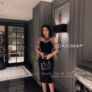 ĐẦM BODY PHỐI TAY LƯỚI BI (xả kho)