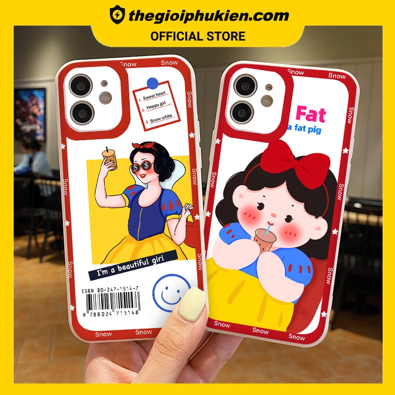Ốp iphone - Ốp lưng iphone cạnh vuông viền camera Công chúa trà sữa dành cho ip 6 đến 14promax - ng003