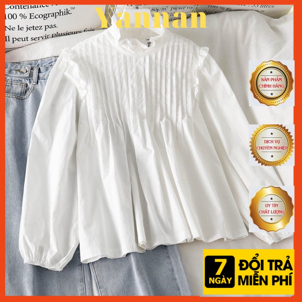 Áo babydoll tiểu thư A254 cổ bèo ly ngực quảng châu Thời trang Xmin LOẠI 1